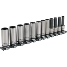 Sealey 12 Piece Black Series 3/8" Drive Deep Lock On Hexagon Socket Set