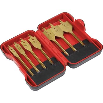 Sealey 7 Piece 1/4" Hex Shank Flat Wood Drill Bit Set