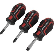 Sealey 3 Piece GripMAX Stubby Screwdriver Set