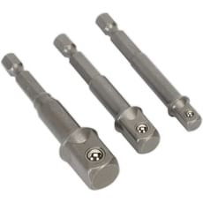 Sealey 3 Piece 1/4" Hex Shank Square Drive Socket Adaptor Set