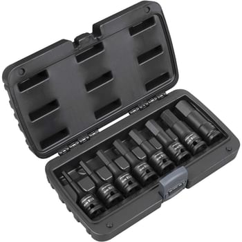 Sealey 8 Piece 1/2" Drive Impact Hexagon Socket Bit Set Imperial