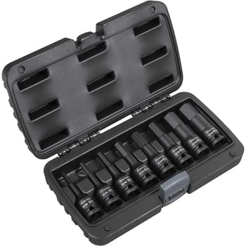 Sealey 8 Piece 1/2" Drive Impact Hexagon Socket Bit Set Metric