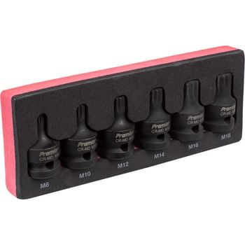 Sealey 6 Piece 1/2" Drive Impact Spline Socket Bit Set