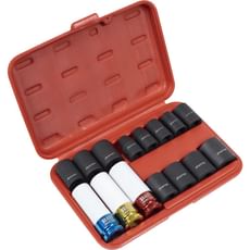 Sealey 15 Piece 1/2" Drive Impact Socket and Wheel Nut Remover Set