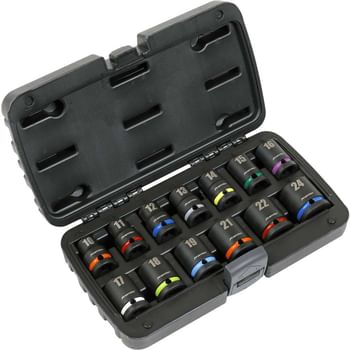 Sealey 13 Piece 1/2" Drive Colour Coded Hexagon Impact Socket Set