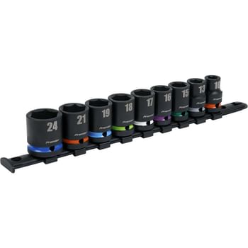 Sealey 9 Piece 1/2" Drive Colour Coded Hexagon Impact Socket Set