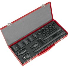 Sealey 19 Piece 1/2" Drive Hexagon WallDrive Impact Socket Set Metric