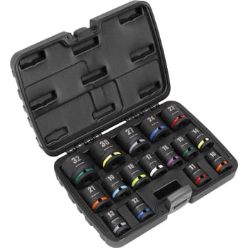 Sealey 16 Piece 1/2" Drive Hexagon Impact Socket Set
