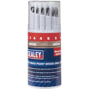 Sealey 11 Piece Brad Point Wood Drill Bit Set