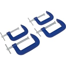 Sealey 4 Piece 75mm and 100mm G Clamp Set
