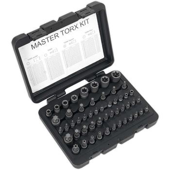 Sealey 52 Piece Torx Master 1/4", 3/8" and 1/2" Drive Socket Set