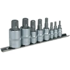 Sealey 8 Piece Combination Drive Spline Socket Bit Set