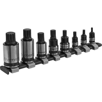 Sealey 8 Piece Combination Drive Spline Socket Bit Set