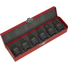 Sealey 6 Piece 3/4" Drive Hexagon Socket Bit Set Metric