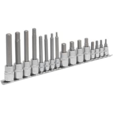 Sealey 16 Piece Combination Drive Hexagon Socket Bit Set Metric