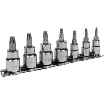 Sealey 7 Piece 1/4" and 3/8" Drive Lock On Torx Socket Bit Set