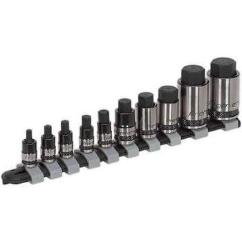 Sealey Premier 10 Piece Combination Drive Hex Socket Bit Set Metric