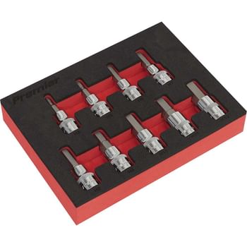 Sealey 9 Piece 3/8" Drive Hex Socket Bit Set