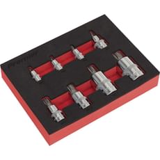 Sealey 8 Piece Combination Drive Spline Socket Bit Set