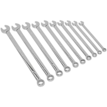 Sealey 10 Piece Extra Long Combination Spanner Set Metric
