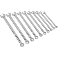 Sealey 10 Piece Extra Long Combination Spanner Set Metric Sealey 10 Piece Extra Long Combination Spanner Set Metric