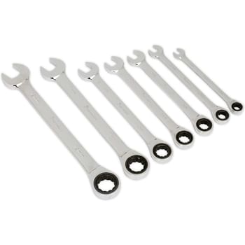 Sealey 7 Piece Ratchet Combination Spanner Set