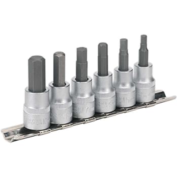 Sealey 6 Piece 3/8" Drive Hex Key Socket Bit Set Metric