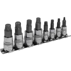 Sealey 8 Piece 1/4" and 3/8" Drive Lock On Hexagon Socket Bit Set Metric