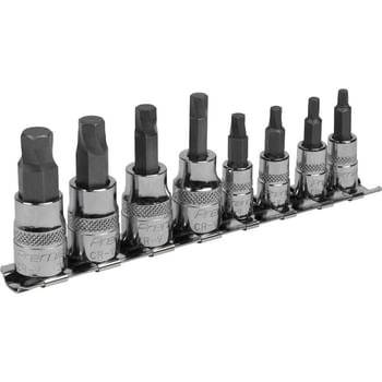 Sealey 8 Piece 1/4" and 3/8" Drive Lock On Hexagon Socket Bit Set Imperial