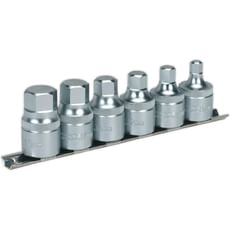 Sealey 6 Piece 1/2" Drive Stubby Hexagon Socket Bit Set Metric Sealey 6 Piece 1/2" Drive Stubby Hexagon Socket Bit Set Metric