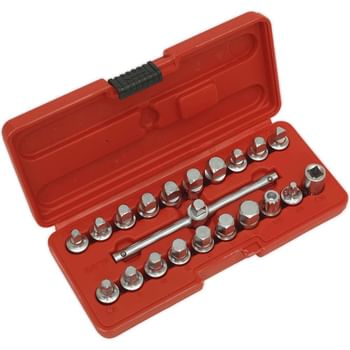 Sealey AK6586 18 Piece 3/8 Drive Oil Drain Plug Key Set
