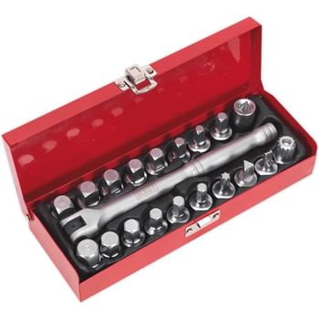 Sealey AK6587 20 Piece 3/8 Drive Oil Drain Plug Key Set