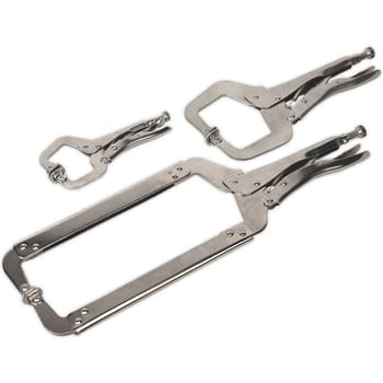 Sealey 3 Piece Locking C Clamp Plier Set