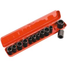 Sealey 12 Piece 3/8" Drive Hexagon Impact Socket Set Metric and Imperial