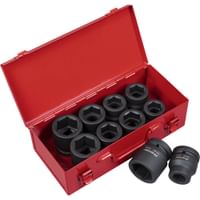 Sealey 11 Piece 1" Drive Hexagon Impact Socket Set Metric and Imperial 