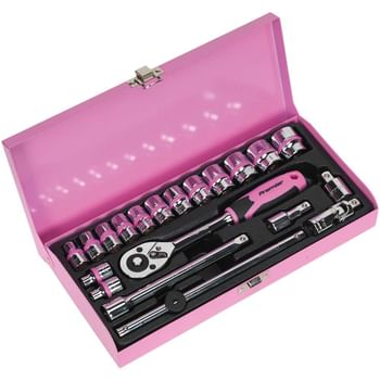 Sealey AK691XP 20 Piece 3/8 Drive Pink Socket Set