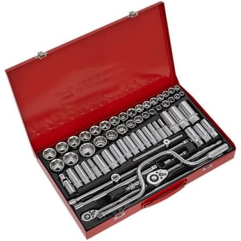 Sealey 64 Piece Combination Drive Hexagon WallDrive Socket Set Metric and Imperial