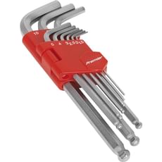 Sealey 9 Piece Long Ball Ended Hexagon Allen Key Set Metric Sealey 9 Piece Long Ball Ended Hexagon Allen Key Set Metric