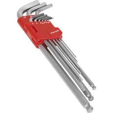 Sealey 9 Piece Extra Long Ball Ended Hexagon Key Set Metric Sealey 9 Piece Extra Long Ball Ended Hexagon Key Set Metric