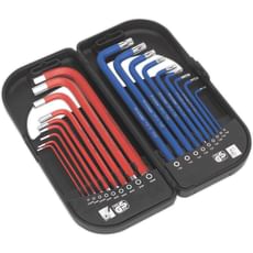 Sealey 18 Piece Anti Slip Long Torx and Hexagon Allen Key Set Sealey 18 Piece Anti Slip Long Torx and Hexagon Allen Key Set