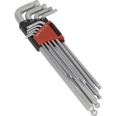 Sealey 9 Piece Lock On Ball End Hex Key Set Imperial Sealey 9 Piece Lock On Ball End Hex Key Set Imperial