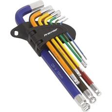Sealey AK7190 9 Piece Colour Long Ball End Hexagon Key Set Metric Sealey AK7190 9 Piece Colour Long Ball End Hexagon Key Set Metric