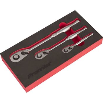 Sealey Premier 3 Piece Ratchet Set in Foam Module