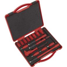 Sealey 16 Piece 3/8" Drive VDE Insulated Hexagon Socket Set Metric