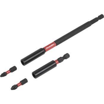 Sealey 4 Piece Impact Screwdriver Bit Holder and PZ2 Bit Set