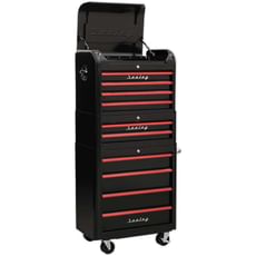 Sealey Premier Retro Style 10 Drawer Roller Cabinet, Mid and Top Tool Chest