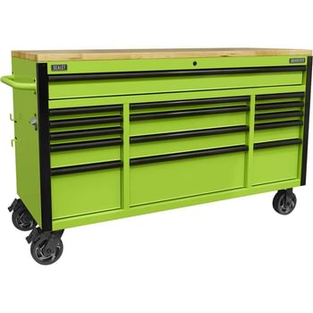 Sealey Superline Pro 15 Drawer Wooden Worktop Roller Cabinet