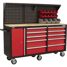 Sealey 10 Drawer Mobile Workstation and Pegboard Panel