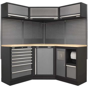 Sealey Superline Pro MSS Wood Worktop Corner Storage System