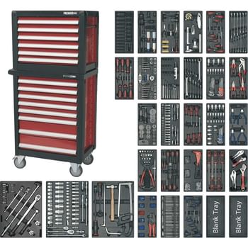 Sealey Premier 14 Drawer Roller Cabinet and Tool Chest + 1233 Piece Tool Kit